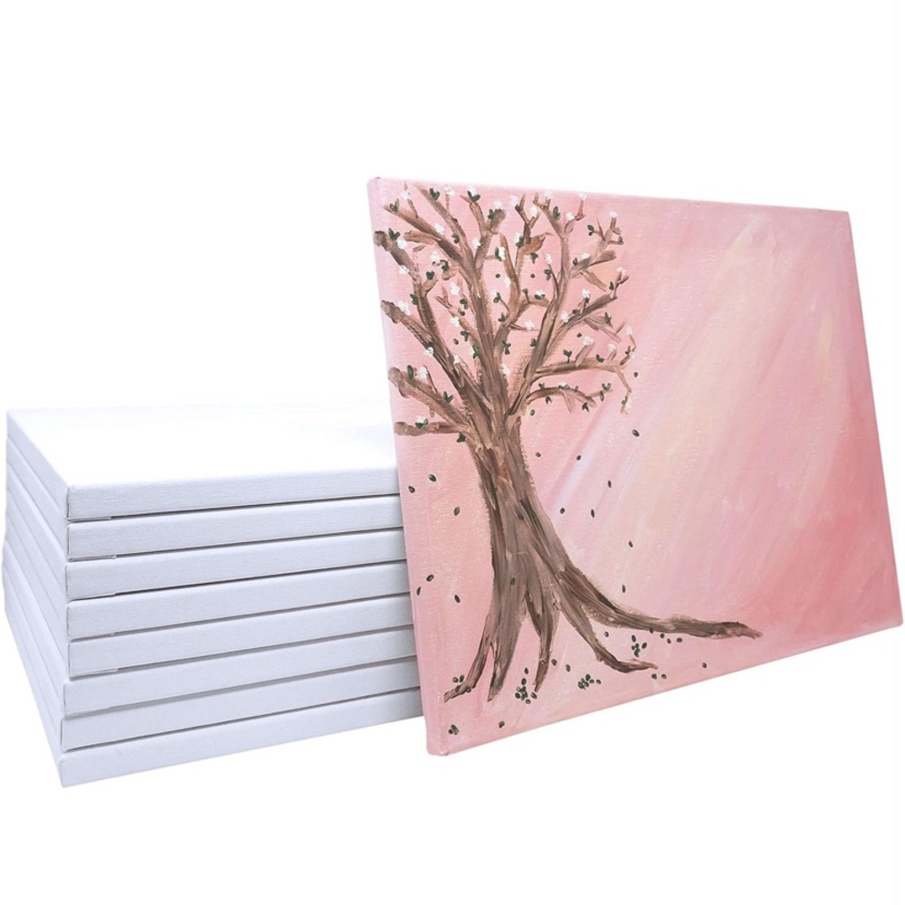 Stretched Artist Canvas 12” x 16” Pine Wood Frame 4 Pack New - Picture 10 of 13